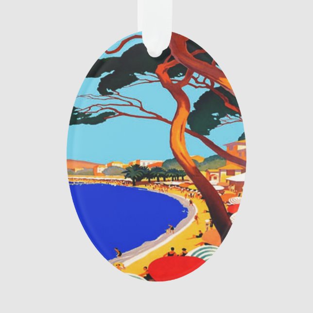 Vintage Cote D'Azur French Travel Ornament (Front)