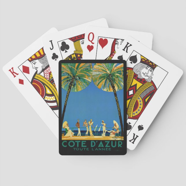Vintage Cote D'Azur French Travel Playing Cards (Back)