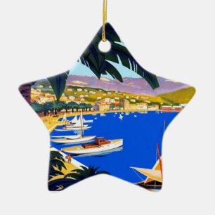 Vintage Cote D'Azur Travel Ceramic Ornament