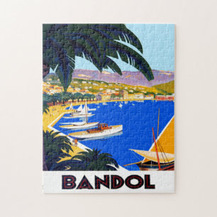 Vintage Cote D'Azur Travel Illustration Jigsaw Puzzle