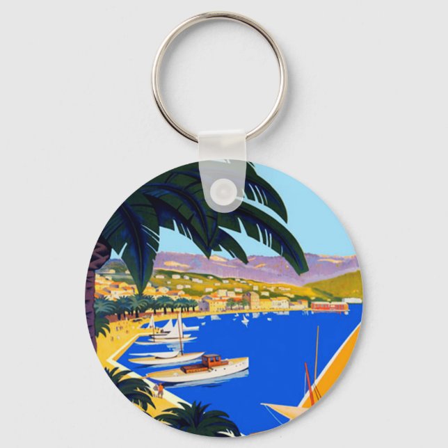 Vintage Cote D'Azur Travel Keychain (Front)