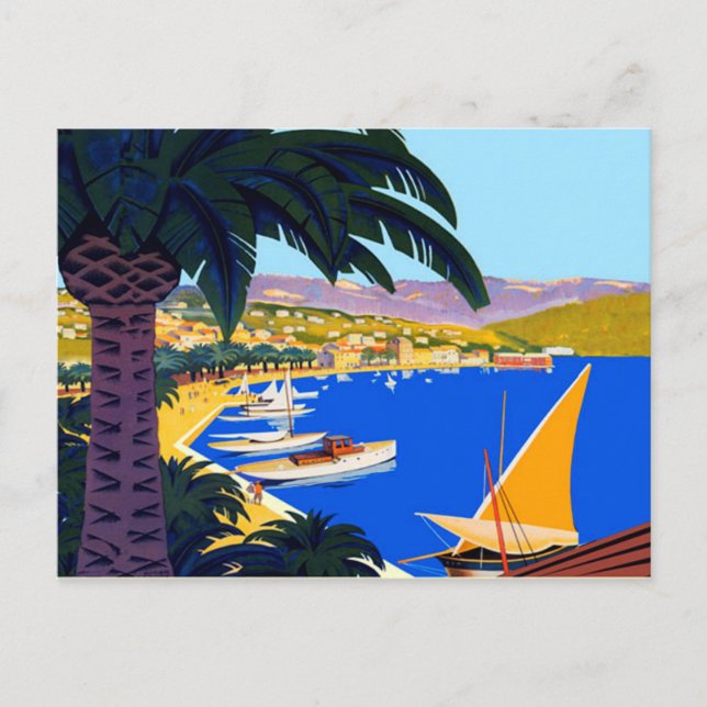 Vintage Cote D'Azur Travel Postcard (Front)