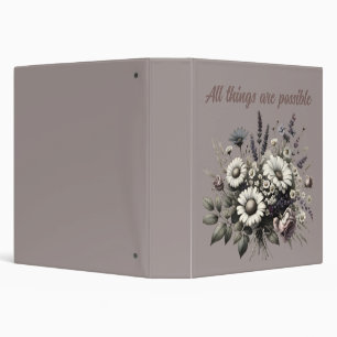 Vintage Cottage core flowers Binder