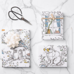 Vintage cottage Forest Wrapping Paper Sheet