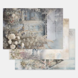 Vintage Cottage Garden Ephemera Wrapping Paper Sheet