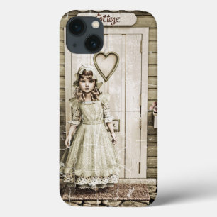 Vintage Cottage Girl Shabby Chic Art iPhone 13 Case