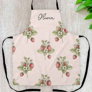 Vintage Cottagecore Aesthetic Berries and Blooms Apron