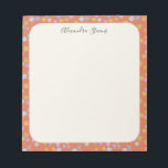Vintage Cottagecore Boho Ditsy Floral Personalized Notepad<br><div class="desc">This charming customizable notepad is perfect for adding a personal touch to everyday notes and reminders. Featuring a soft floral border in warm, earthy tones, it brings a delightful pop of color to any desk or workspace. The "add name" option at the top allows you to personalize it with any...</div>