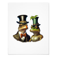 Vintage Cottagecore Cute Victorian Frog Couple Art