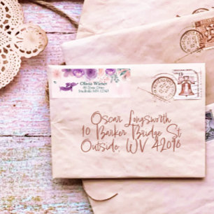 Vintage Cottagecore Dachshund Étiquettes de adress