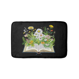 Vintage Cottagecore design with wildflowers Bath Mat