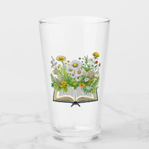 Vintage Cottagecore design with wildflowers Glass
