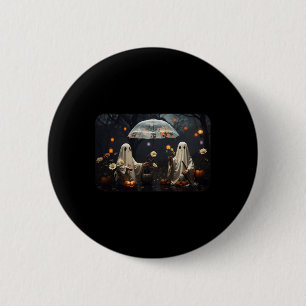 Vintage Cottagecore Halloween Ghosts In The Forest 2 Inch Round Button