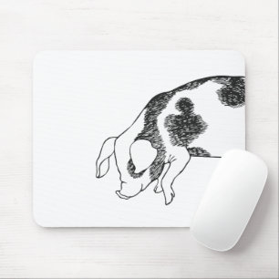 Vintage Cottagecore Pig LineArt Minimalist Pattern Mouse Pad