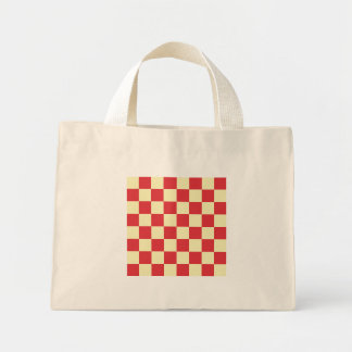 Vintage Cottagecore Red Chequered Mini Tote Bag