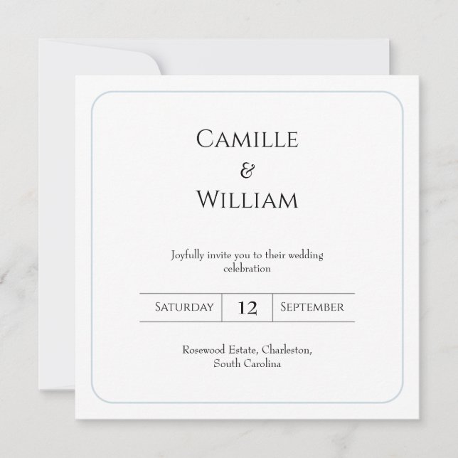 Vintage Cottagecore Square Wedding Invitation (Front)