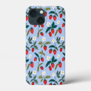 Vintage Cottagecore Strawberry Pattern iPhone 13 Mini Case