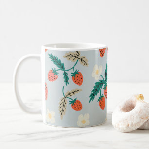 Vintage Cottagecore Strawberry Pattern Coffee Mug