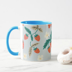 Vintage Cottagecore Strawberry Pattern Mug