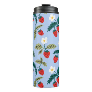 Vintage Cottagecore Strawberry Pattern Thermal Tumbler