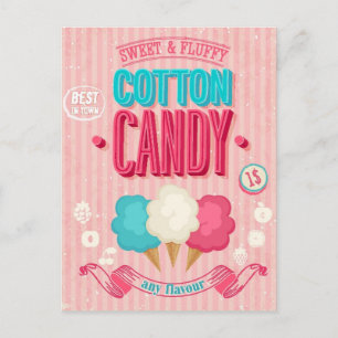 Vintage Cotton Candy Poster Postcard