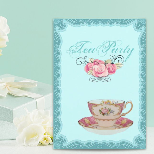 Vintage Country Bridal Shower Tea Party Invitation (Vintage Country Bridal Shower Tea Party Invitation)
