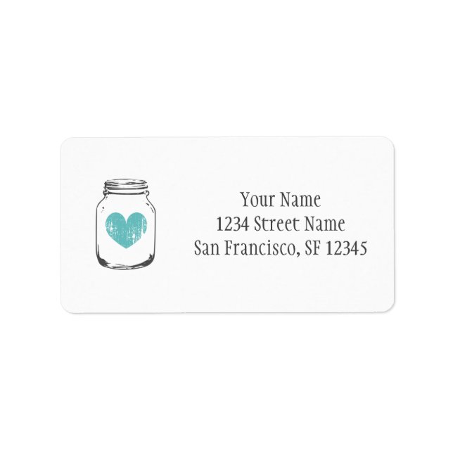 Vintage country chic mason jar address labels (Front)