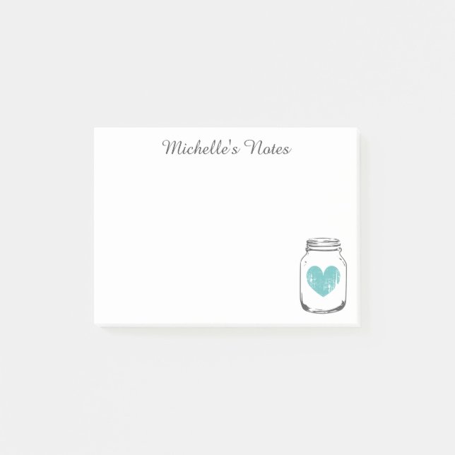Vintage country chic mason jar Post-it® notes (Front)
