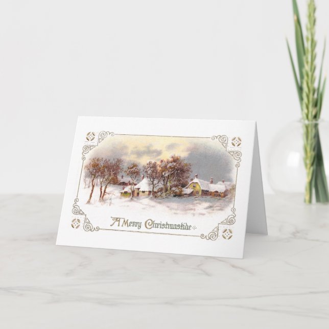 Vintage Country Christmas Holiday Card (Front)