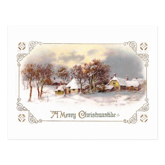 Vintage Country Christmas Postcard