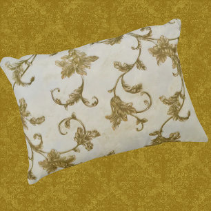 Vintage Country Cottage Faded Gold Vine Accent Pillow