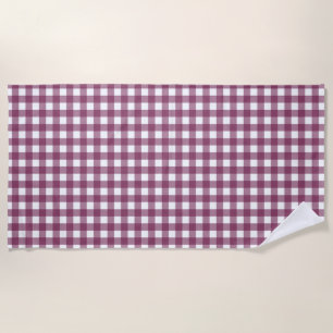 Vintage Country Cottage Style Gingham Plaid Beach Towel