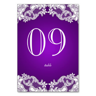 Vintage Country Floral Design Purple Table Number