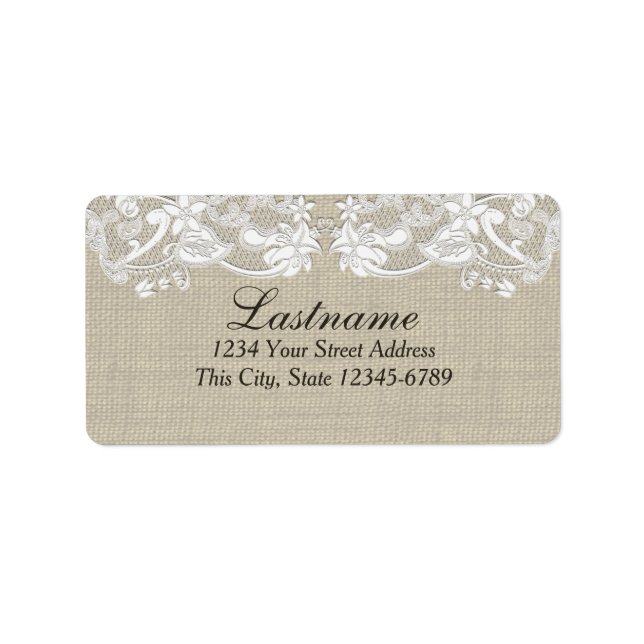Vintage Country Floral Lace Label (Front)