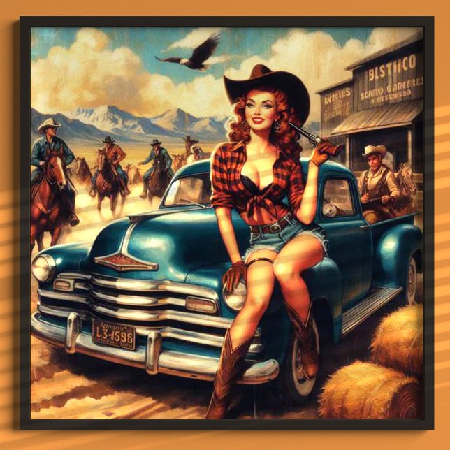 Vintage Country Girl Illustration Poster (Creator Uploaded)