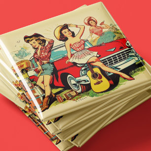 Vintage Country Girls Magnet
