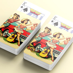 Vintage Country Girls Playing Cards