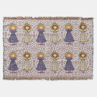 Vintage Country Girls Throw Blanket