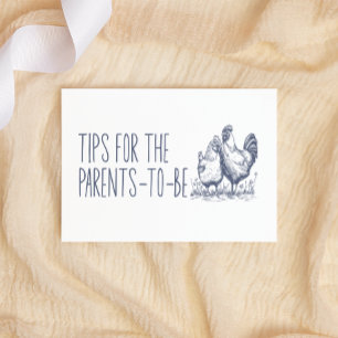 Vintage Country Parent Tip Baby Shower Enclosure Card