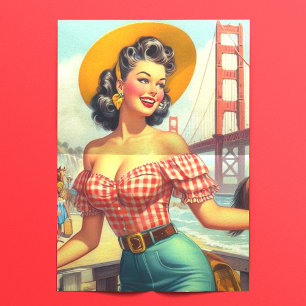 Vintage Country Pin Up Tissue Paper