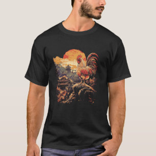 Vintage Country Rooster Aesthetic for Backyard Chi T-Shirt