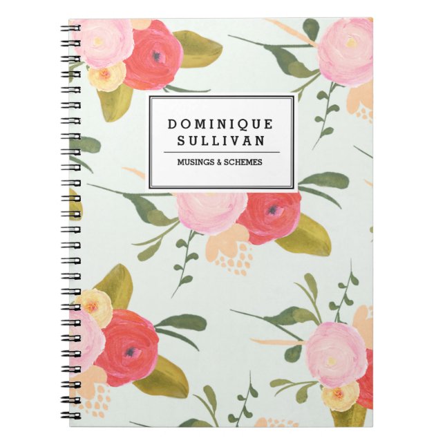 Vintage Country Roses Personalized Notebook (Front)