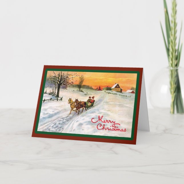 Vintage Country Sleigh Ride - Carte (Devant)