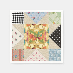 Vintage Country Style Evening Star Quilt Pattern Napkin