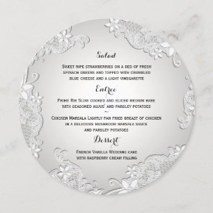 Vintage Country White Lace Round Menu