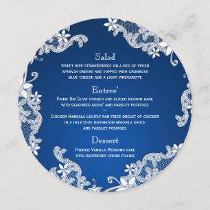 Vintage Country White Lace Round Menu