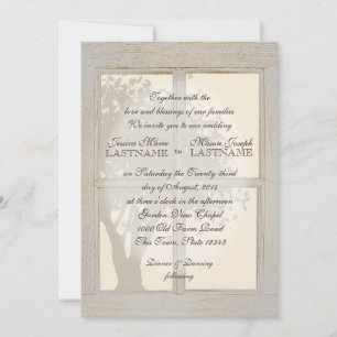 Vintage Country Window Frame Wedding Invitation