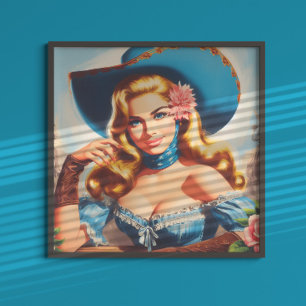 Vintage Country Woman Poster
