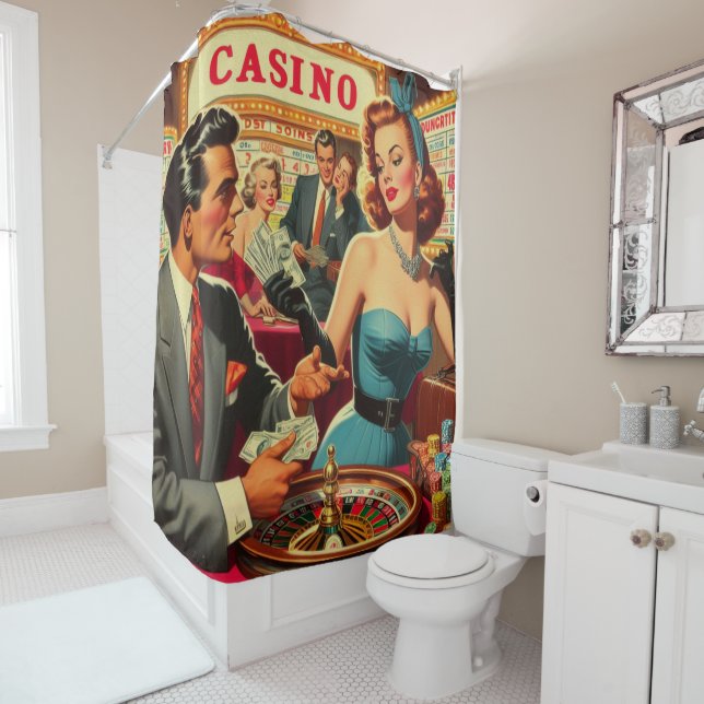 Vintage Couple Casino Illustration (In Situ)
