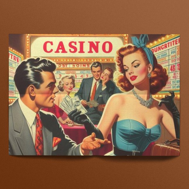 Vintage Couple Casino Illustration Tissue Paper (Creator Uploaded)